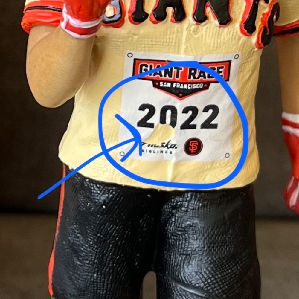 2022 SF Giants Race Brandon Belt Captain Bobble Head - Picture 3 of 3